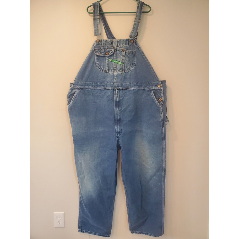 Key Imperial Aristocrat Denim Overalls Actual (54x30) Blue Cotton Carpenter Read